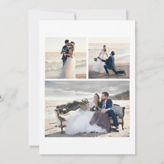 Grünes botanisches Foto mit sauberem Sage Elegante Save The Date (Rückseite)