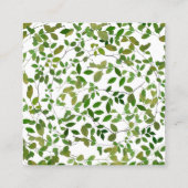 Grünes botanisches Kranz-Floristen-Quadrat Quadratische Visitenkarte (Rückseite)