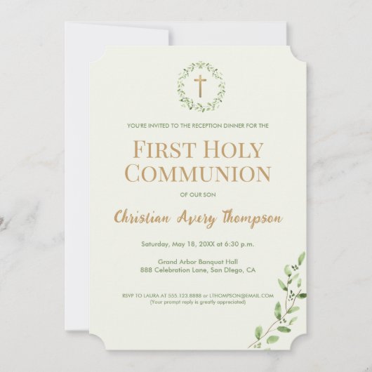 Grünes botanisches Krustengold erste Kommune Einladung (Vorderseite)