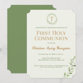 Grünes botanisches Krustengold erste Kommune Einladung (Vorne/Hinten)