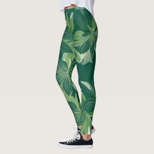 Grünes botanisches Leaf-Leggings Leggings (Links)