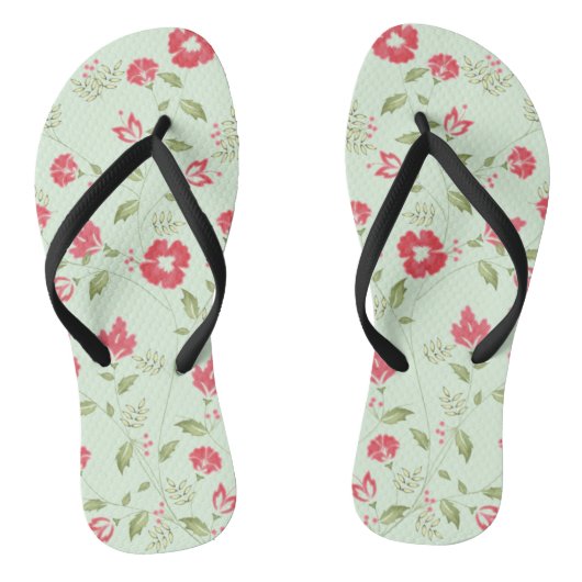 Grünes botanisches Muster Badesandalen (Fußbett)