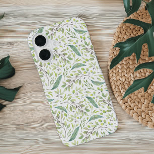 Grünes Botanisches Muster des zarten Frühlings iPhone 16 Hülle