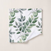 Grünes Botanisches Naturhandtuch Set (Waschlappen)