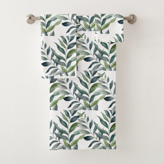 Grünes Botanisches Naturhandtuch Set (Insitu)