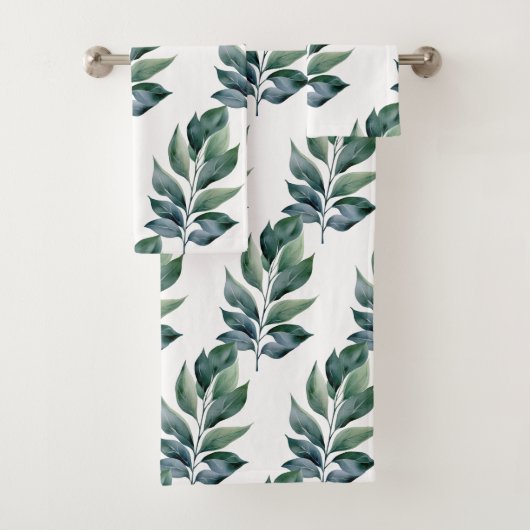 Grünes Botanisches Naturhandtuch Set (Insitu)