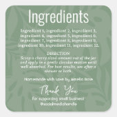 Grünes botanisches tropisches Blätter Quadratischer Aufkleber (Vorderseite)