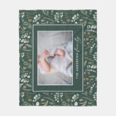 Grünes botanisches und modernes Foto Fleecedecke (Vorderseite)