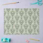 Grünes botanisches Vintage-Muster Seidenpapier (Basteln)