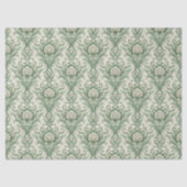 Grünes botanisches Vintage-Muster Seidenpapier (Vorderseite)