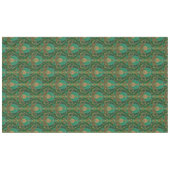 Grünes, Braunes und Goldenes Blumenmuster im Vinta Tischdecke (Vorderseite (Horizontal))