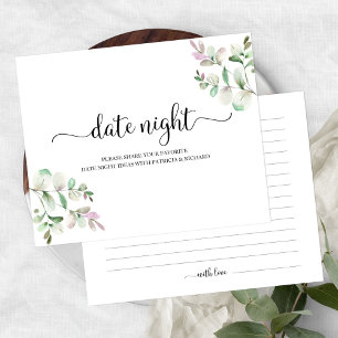 Grünes Brautdusche-Date-Night-Jar-Karten
