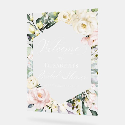 Grünes Brautparty Begrüßung Akryllisches Zeichen Acrylschild (Winkel)