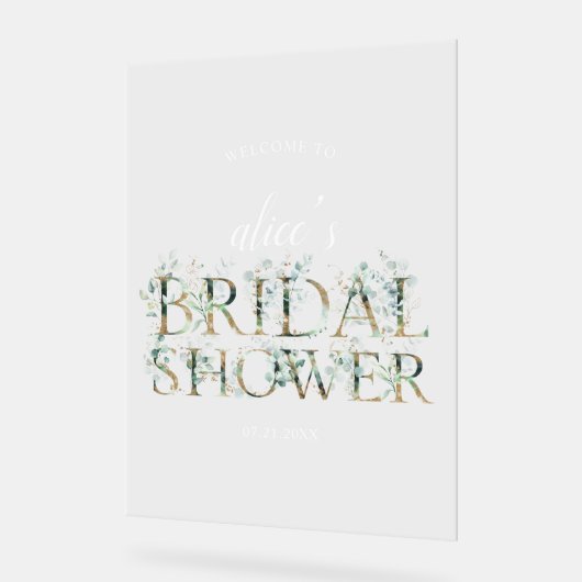 Grünes Brautparty Begrüßung Akryllisches Zeichen Acrylschild (Winkel)