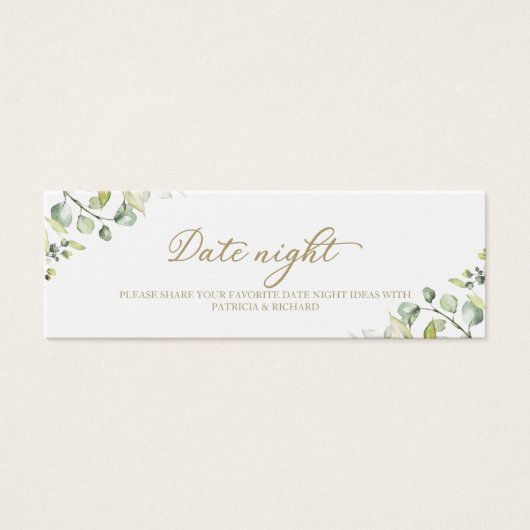 Grünes Brautparty Datum Nachtkarten (Vorderseite)