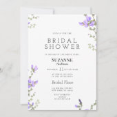 Grünes Brautparty der Frühlingslila Wildblume Einladung (Vorderseite)