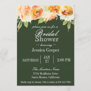 Grünes Brautparty des Blumenwaldes Einladung