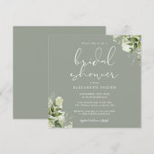 Grünes Brautparty Einladung (Vorne/Hinten)
