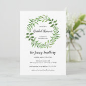 Grünes Brautparty Einladung (Stehend Vorderseite)
