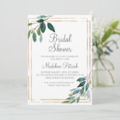 Grünes Brautparty Einladung (Stehend Vorderseite)