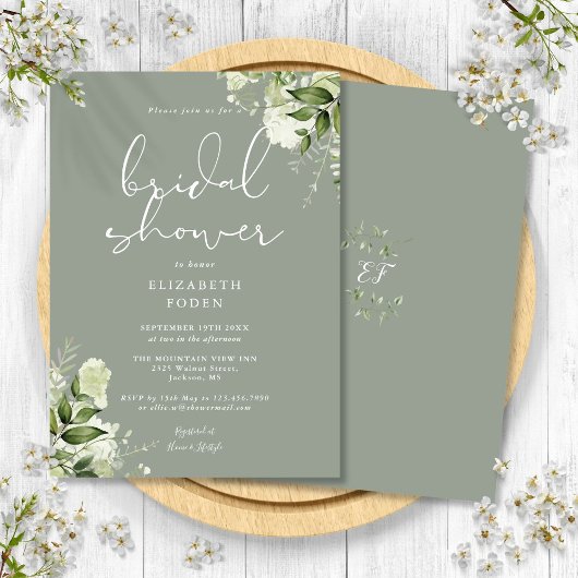 Grünes Brautparty Einladung