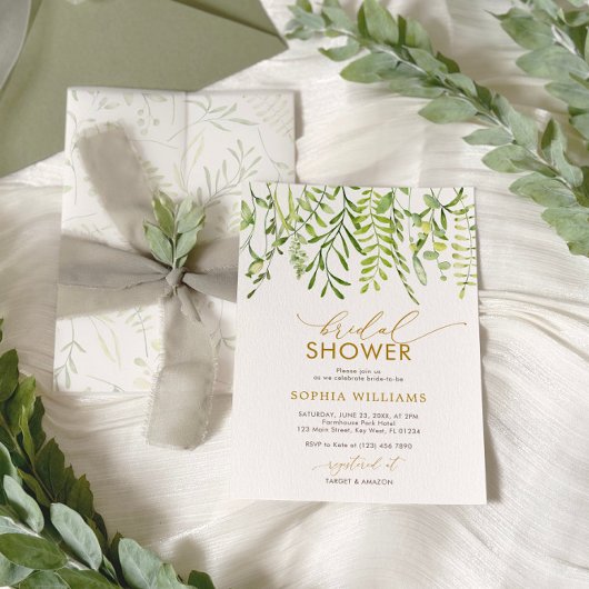 Grünes Brautparty Einladung