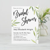Grünes Brautparty Einladung (Stehend Vorderseite)