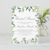 Grünes Brautparty Einladung (Stehend Vorderseite)