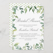 Grünes Brautparty Einladung (Vorne/Hinten)