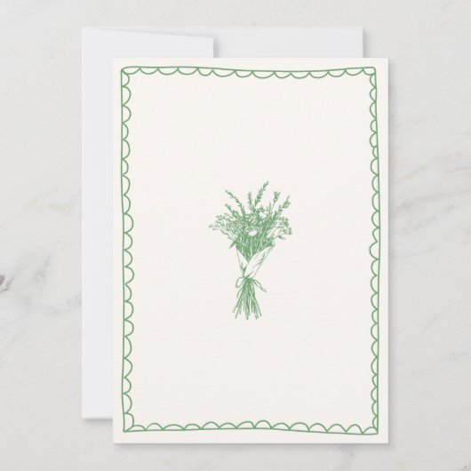 Grünes Brautparty für den Markt Einladung (Rückseite)