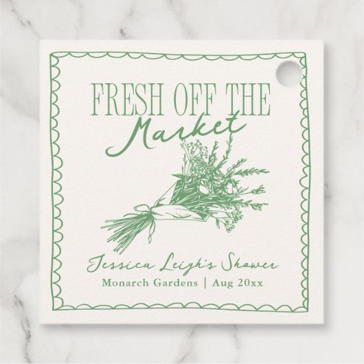 Grünes Brautparty für den Markt Geschenkanhänger (Rückseite)