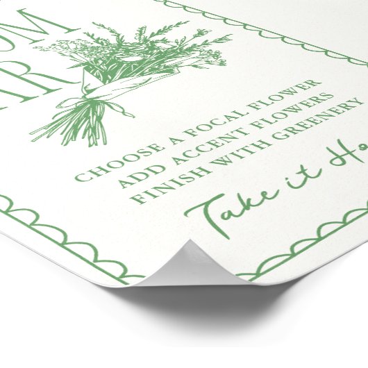 Grünes Brautparty für den Markt Poster (Ecke)