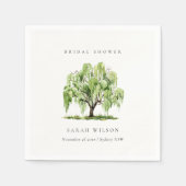 Grünes Brautparty für die Willow Tree Farm Serviette (Vorderseite)