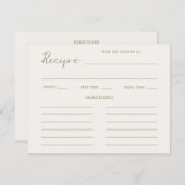 Grünes Brautparty für handgeschriebenes Blatt Begleitkarte (Vorne/Hinten)