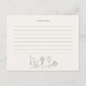 Grünes Brautparty für handgeschriebenes Blatt Begleitkarte (Rückseite)