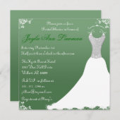 Grünes Brautparty Hochzeitsfeier Einladung (Vorne/Hinten)