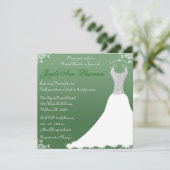 Grünes Brautparty Hochzeitsfeier Einladung (Stehend Vorderseite)