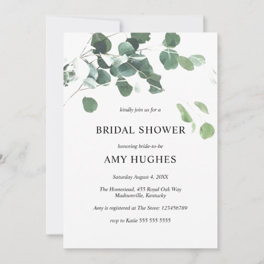 Grünes Brautparty Invita Einladung (Vorderseite)