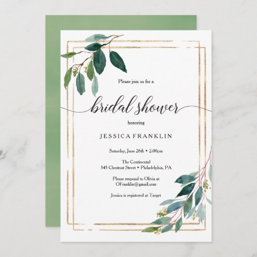 Grünes Brautparty laden Programm (Vorne/Hinten)