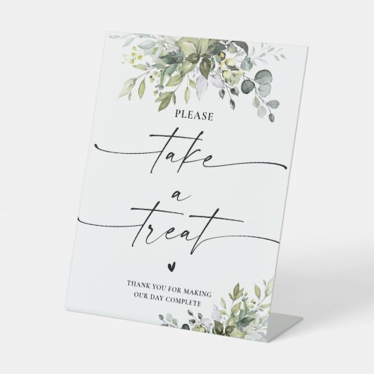 Grünes Brautparty Leckerei Zeichen nehmen Sockelschild (Vorderseite)