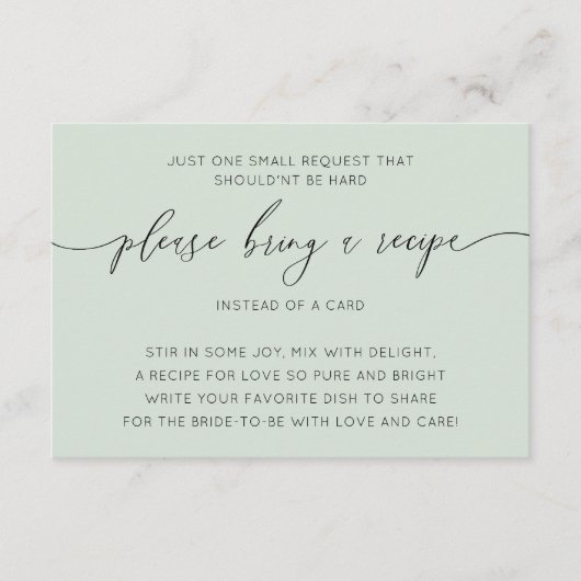 Grünes Brautparty mit einfachem Format Begleitkarte (Vorderseite)