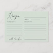 Grünes Brautparty mit einfachem Format Begleitkarte (Rückseite)