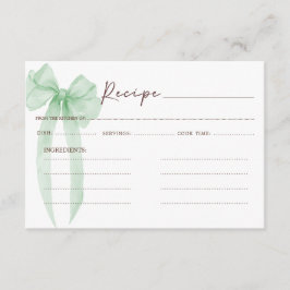 Grünes Brautparty Rezept Begleitkarte