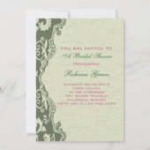 Grünes Brautparty Tee Party Einladung (Rückseite)