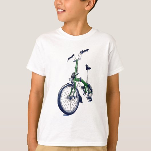 Grünes Brompton Fahrrad T-Shirt (Vorderseite)