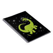 Grünes Brontosaurus Dinos im Weltraum Notizblock (Rechte Seite)