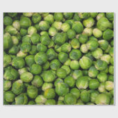 Grünes Brüsseler Gemüsemuster Geschenkpapier (Flach)