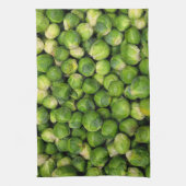 Grünes Brüsseler Gemüsemuster Handtuch (Vertikal)
