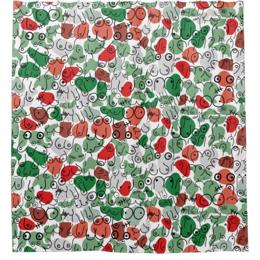 grünes Brustdesign Duschvorhang (Vorderseite)