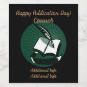 Grünes Buch und Quill Weinetikett (Einzelnes Label)